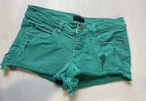Bebe Shorts Green Distressed Hot Pants 26 Waist Size 2 - Picture 1 of 5