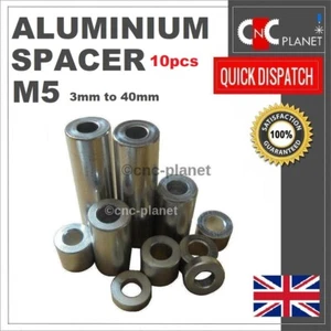 M5 Aluminium Abstandshalter V-Nut OX CNC eloxiert ID 5,1 X OD 10 mm PACK 10 - Bild 1 von 6
