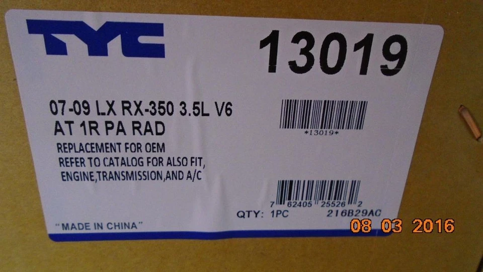 Radiator Without Tow Package Fits 07-09 LEXUS RX350 724650 - Image 1 of 1