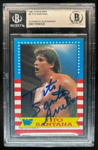 1987 Topps WWF Tito Santana #6 BGS AUTHENTIC AUTO - Picture 1 of 2