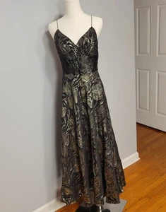 Abito da cocktail Ralph Lauren viola etichetta Henri floreale jacquard taglia 2 $3390 - Foto 1 di 12