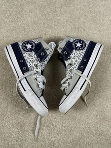 Converse All-Star High Tops Blue Patchwork Paisley Size M 5.5 W 7.5 - Picture 1 of 8