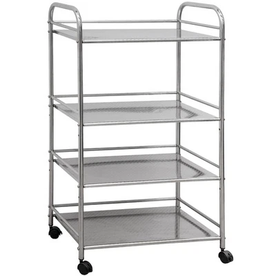 Edelstahl Küchenwagen 4 Etagen 60x35x100 cm Servierwagen Küche Rollwagen Bad  - Bild 1 von 4
