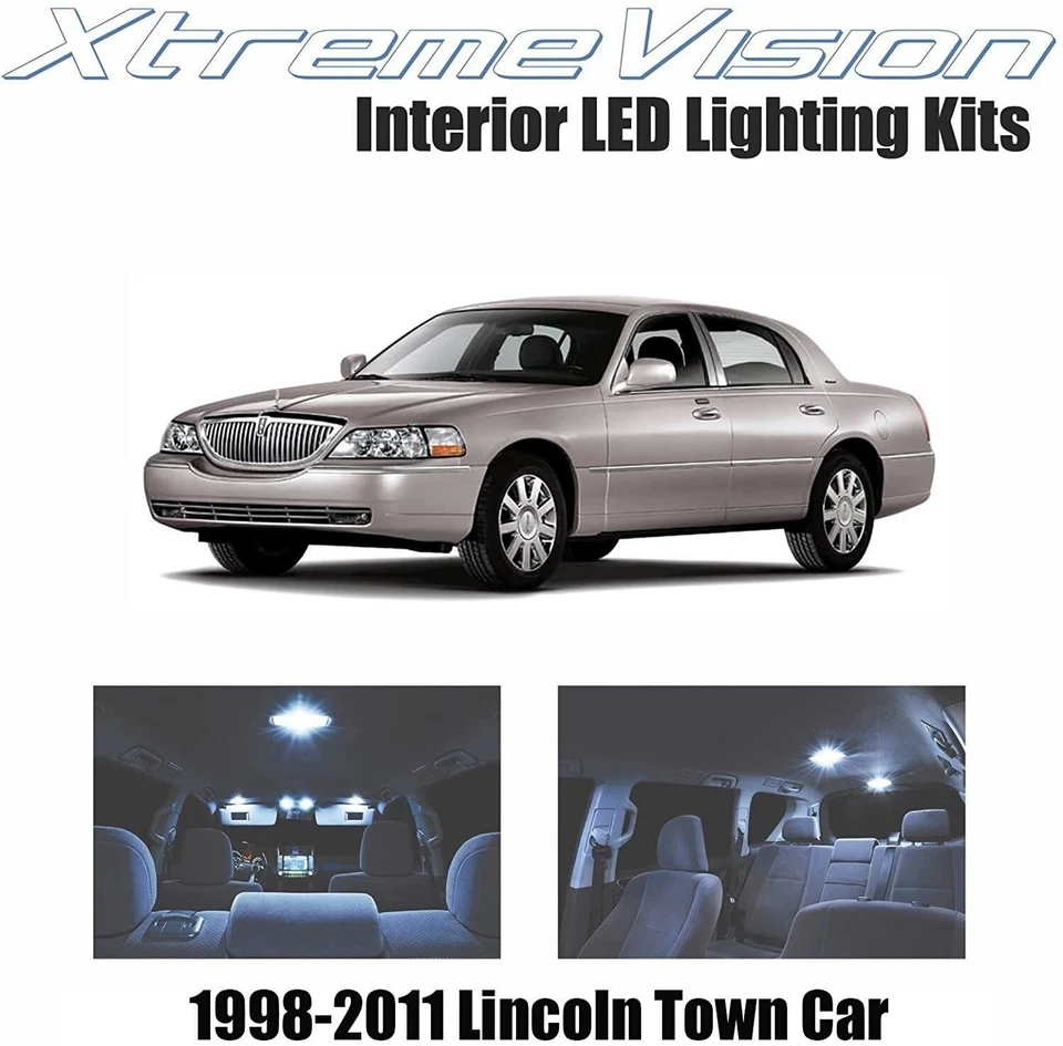 LED interno Xtremevision para carro Lincoln Town 1998-2011 (10 peças) legal... - Imagem 1 de 4