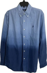 Polo Ralph Lauren Men Dip Dyed Cotton Classic Fit Oxford Shirt Blue Size XL $125 - Picture 1 of 5