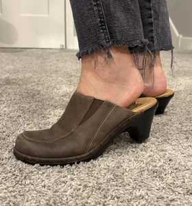 Sofft Brown Leather Mules Size 8.5 Slip On Shoes Comfort - Picture 1 of 7