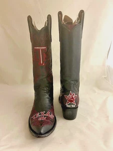 Stivali Texas A&M Gameday 7,5 B donna pelle nera ricamati scatola originale - Foto 1 di 24