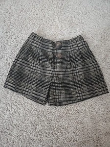 Zara Kids Plaid Shorts Button Size 9 Brown  Black Beige - Picture 1 of 8