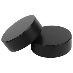 2 Pcs Hockey Pucks Black Training Supplies Child Sport Accessory Balls - Picture 1 of 12