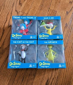 Juego de 4 figuras de vinilo Dr Seuss de 4" de Culturefly Grinch Cat In Hat Sam I Am Thing - Imagen 1 de 2