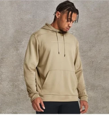 Under Armour UA Para Hombres Calce Suelto Polar Gráfico Pullover Sudadera con Capucha Ciudad Caqui L Nuevo Foto 1 de 3