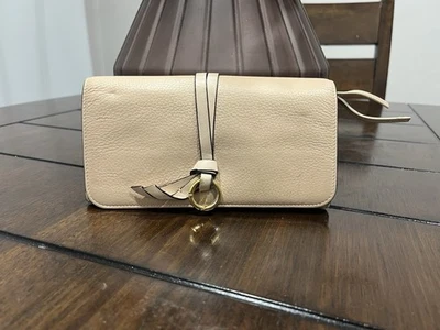 Cartera sin asas Chloe de cuero rosa cemento larga continental a presión AUTÉNTICA Foto 1 de 4