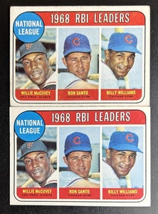 (2) 1969 Topps Baseballkarte #4 NL RBI Leaders MCCOVEY, SANTO, WILLIAMS EX + HOF - Bild 1 von 2