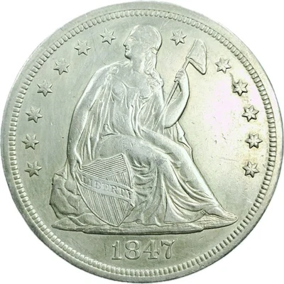 ¡Dólar libertad sentada 1847! UNC+++! ¡HALLAZGO IRREAL! ARTÍCULO DE COLECCIONISTAS! WOW! NR #VIP69 Foto 1 de 3