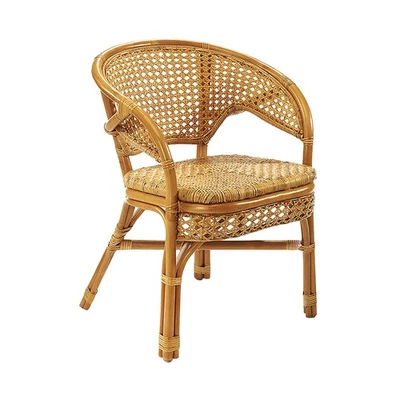 Stuhl Rattanstuhl Sessel Rattansessel -NIMES- mit Wiener Geflecht - Rattan natur - Bild 1 von 4