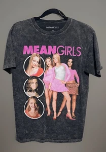 Mean Girls Graphic T-Shirt Black Acid Wash Tee Size Medium 2023 Paramount - Picture 1 of 5
