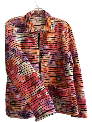 Chaqueta Blazer Drapers & Damons Hippie Floral Cremallera Mujer Mediana Ecléctica Arco Iris Foto 1 de 4