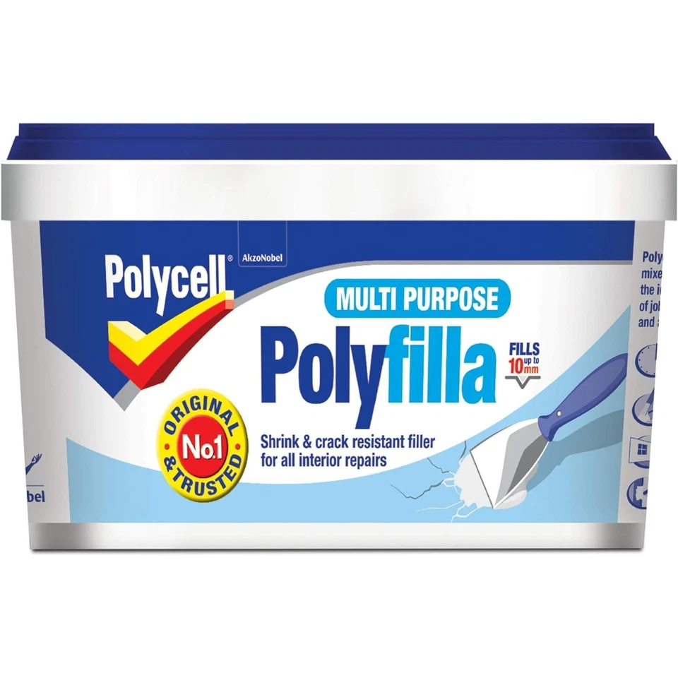 Polycell Polyfilla Multi Purpose Ready Mixed Filler 600g Tub for Walls Wood - Image 1 of 1