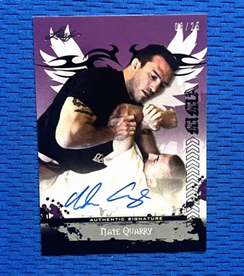 *NATE QUARRY* ~XRARE 2010 “PURPLE" 1ST AUTOGRAPH~ LEAF TOPPS UFC *(ROOKIE(#/25)* - Image 1 of 4