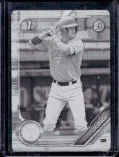 2019 Bowman Draft Josh Jung 1st Prospect Black Printing Plate #1/1 Rangers