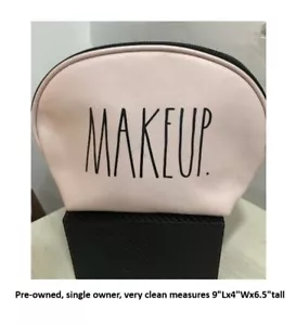 Rae Dunn Pink with Black Zipper Cosmetic, Makeup Bag size 9" x 6.5" x 4" pre-own - Picture 1 of 5