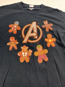 Marvel, Gingerbread Men Avengers Christmas T-Shirt. Size XL. Port Authority Tag. - Picture 1 of 9