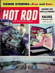 HOT ROD August 1956 NHRA Drag Racing 32 Ford Chevy Chrysler Hemi Hop Up Tech - Picture 1 of 1