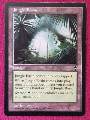Magic The Gathering VISIONS JUNGLE BASIN land card MTG - Image 1 of 2