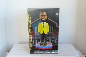 CHARLES WOODSON Oakland Raiders NFL Hall of Fame Gold Jacket Bobblehead NIB! - Picture 1 of 9