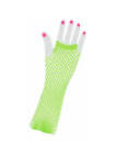 Adult Long 80's Style Green Neon Fishnet Gloves - Neon Green