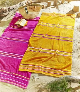 PAIA ASCIUGAMANO SPIAGGIA CATHERINE LANSFIELD ARCOBALENO 75x150cm 100% cotone rosa/arancione - Foto 1 di 8