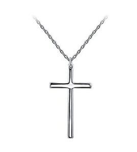 Stylish Christian Sterling Silver Holy Cross Pendant with Chain for unisex