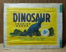 Vintage 1961 Nu Cards Nu-Cards Dinosaur Series Empty Wrapper Only (1 Of 2)