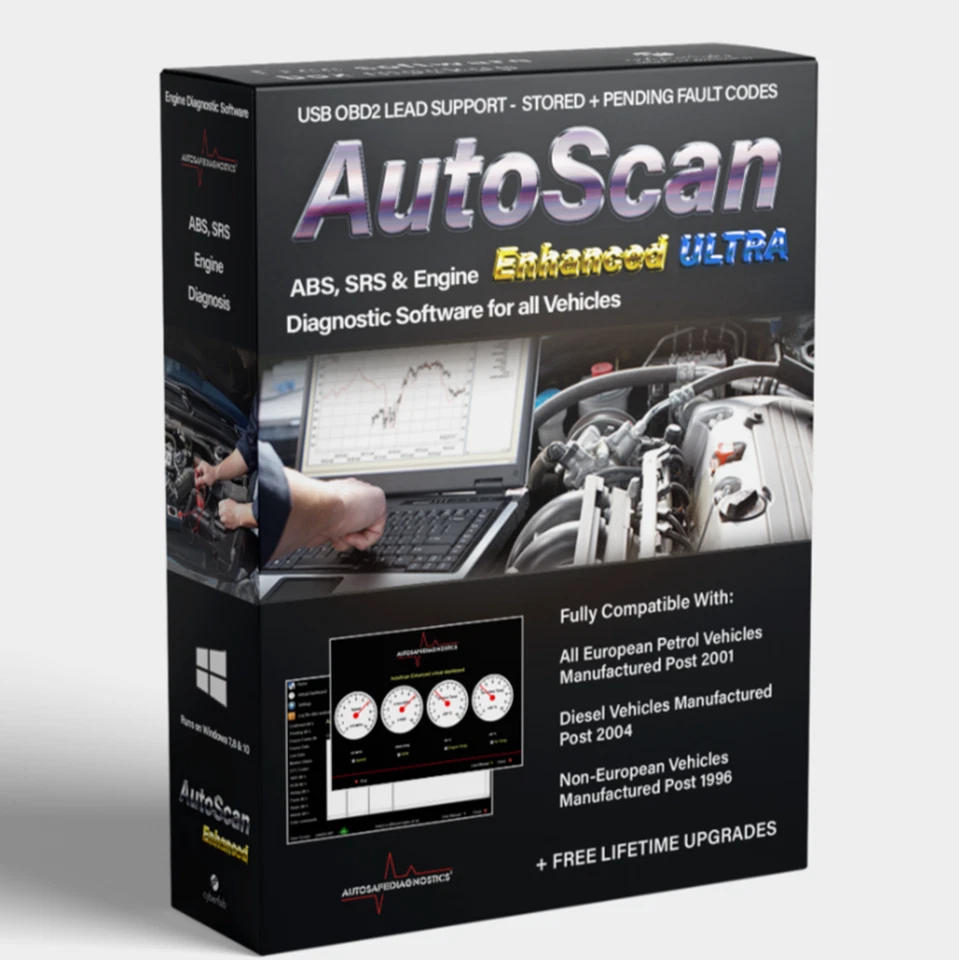 Autoscan Enhanced ULTRA OBD2 Bluetooth Diagnostic Software & ELM327 Tool - Image 1 of 4