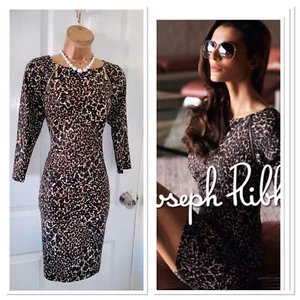 JOSEPH RIBKOFF Animal Print Jersey Dress Uk Size 12 With Zip Details - Picture 1 of 15