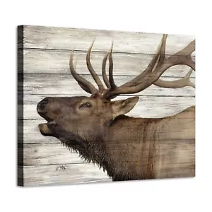 ARTISTIC PATH Elk Pictures Canvas Wall Art: Wildlife Animals Artwork Print on... - Picture 1 of 7