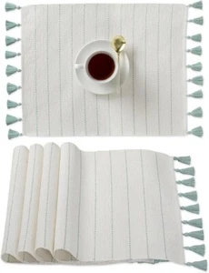 Placemats Set of 4, 100% Cotton St Patricks Placemats (Set of 4) Misty Green - Picture 1 of 4