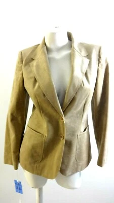 CHAQUETA BLAZER ULTRASUEDE VINTAGE NUEVA CON ETIQUETAS ADOLPH SCHUMAN PARA LILLI ANN CAMEL TALLA 6 Foto 1 de 4
