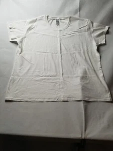 NEU ohne Etikett weißes Damen Kurzarm schwere Baumwolle T-Shirt Gilden 3XL - Bild 1 von 3