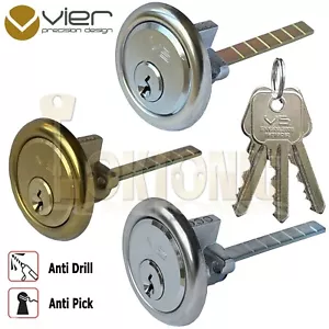 Felgenzylinder V5 Nachtriegel Türschloss Chrom Messing Satin Yale Typ 3 Schlüssel - Bild 1 von 12