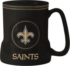 New Orleans Saints 18 oz. Sculpted "Game Time” Ceramic Mug - Picture 1 of 1