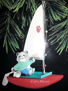 Hallmark Andenken 1994 KITTYS Catamaran Katzen Meow Weihnachten Ornament Vtg Neu - Bild 1 von 8