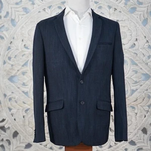 Blazer Scotch & Soda XXL (Veste M/L) Uomo Texturizzato Tweed Stripe Navy Sostanziale - Foto 1 di 14
