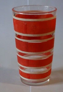 Vintage Hazel Atlas orange und weiße Bänder 11 Unzen Becher Hazel Atlas Signatur! - Bild 1 von 6