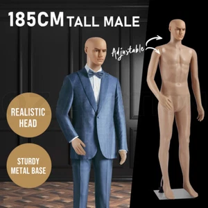 185CM Male Mannequin Full Body Manikin Display Stand Model Dress Form Adjustable - Picture 1 of 9