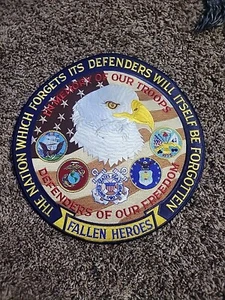 Fallen Heroes In Memory of Our Troops 12” Patch Defenders Of Freedom USA - Picture 1 of 8