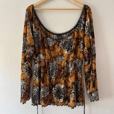 De colección Suzie in the City Manga Acampanada Cintura Ajustada Cuchara Encaje Animal Y2K Grande Foto 1 de 4