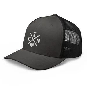Retro Cincinnati Trucker Mütze Mesh CIN Emblem Trucker Cap - Bild 1 von 13