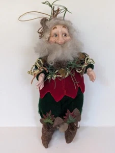 Weihnachten Winter Elfe Hobbit weiße Haare Bart handbemalt Deko Figur 9" - Bild 1 von 8
