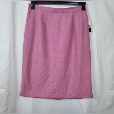Falda lápiz profesional forrada modesta hasta la rodilla rosa Clio para mujer años 90 16 W nueva vintage Foto 1 de 4
